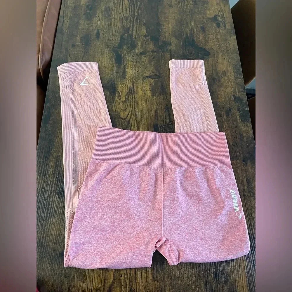 Pink Seamless Ombre Workout Leggings